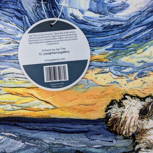 Tote Bag Westie Beach Days By Aja Trier Poly Poplin Multicolor NWT - Picture 8 of 9